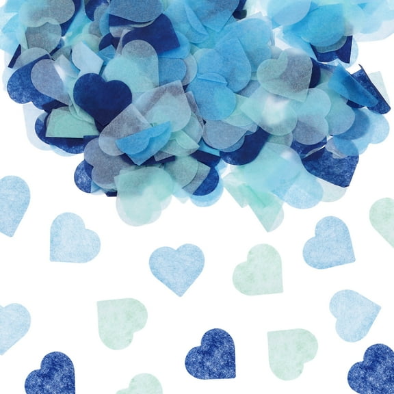 5600 Pcs 1 Inch Hearts Paper Confetti Tissue Confetti Blue