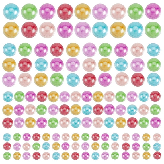 5600Pcs 4 Sizes Acrylic Pearl Stickers Self Adhesive Flatback Pearls Colorful Hair Face Eye Makeup Nail Cell Phone Gems Stick on Embellishment Crafts