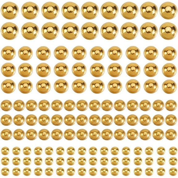 5600Pcs 4 Sizes Self Adhesive Pearl Stickers Stick on Pearls Gold Flat Round Acrylic Flatback Face Gems Embellishments for Hair Eye Nail Makeup Art Crafts Scrapbooking Wedding Home Decor