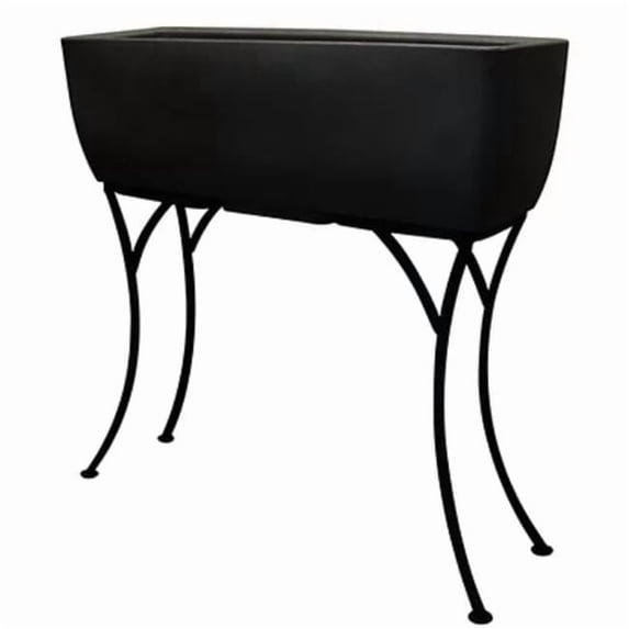 5602-000200-80-81 30 x 10 in. Elevated Planter with Stand, Black