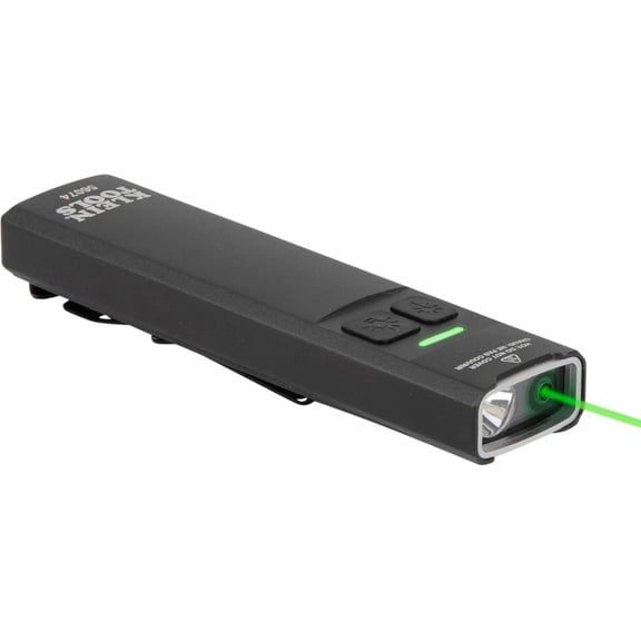 56074 EDC Pocket Flashlight with Green Laser, Three Brightness Modes up to 1000 Lumens Turbo Mode, Built-in Floodlight, <1mW, 510 530nm, Class 2, Recharable