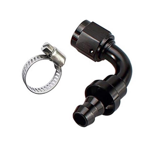 560896BK -8 AN x 0.5 in. NPTF Straight Adapter Fitting, Black