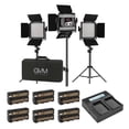 thumbnail image 1 of Great Video Maker 560AS 30W Bi-Color Soft LED Panel 3-Light Kit, Bundle with Green Extreme Dual Smart Charger, 6x NP-F550 Lithium-Ion Battery, Smart Charger Plate, 1 of 8