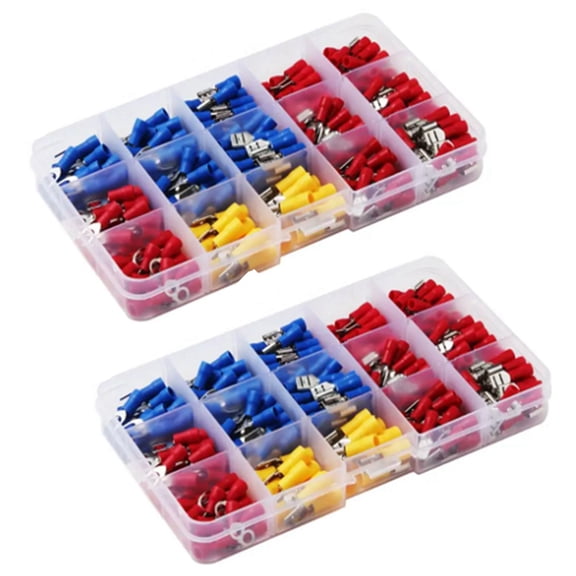 560Pcs New Insulated Cable Connector Assorted Kit Rolled Terminals Spade Butt Ring Fork Electrical Wire Crimp Lugs