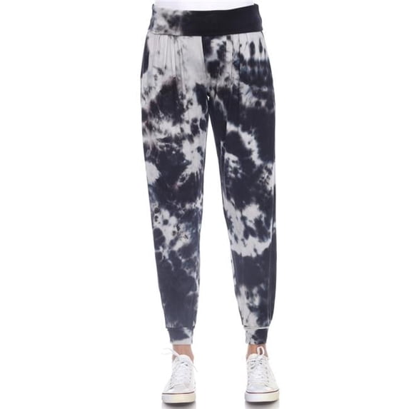 560TD-Black-M Tie Dye Harem Pants, Black - Medium