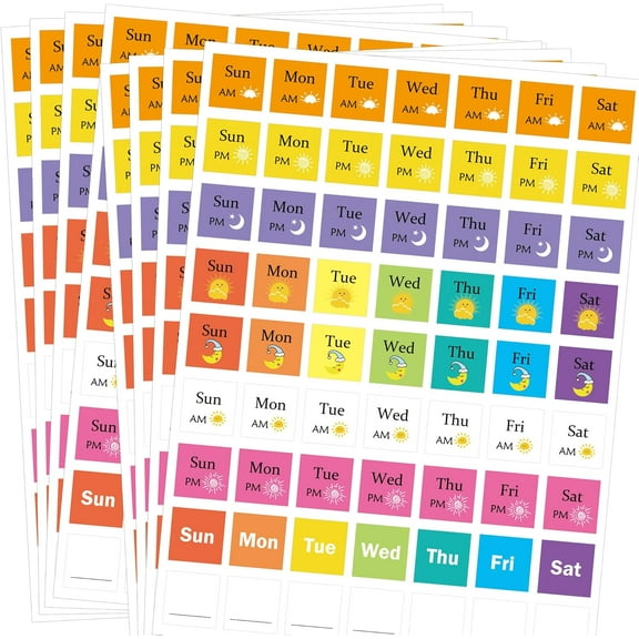 560pcs Medicine Stickers Medication Instruction Labels Morning Noon Evening Bedtime Medicine Reminder Stickers 0.78 Inch