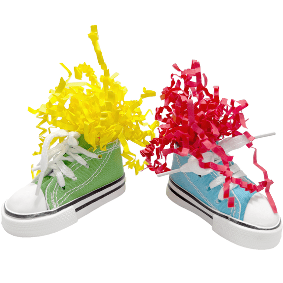 5610 Super Shreddy Sneakers Pk2 - Classic Chewable Colorful Cotton Canvas Bird Foot Toys