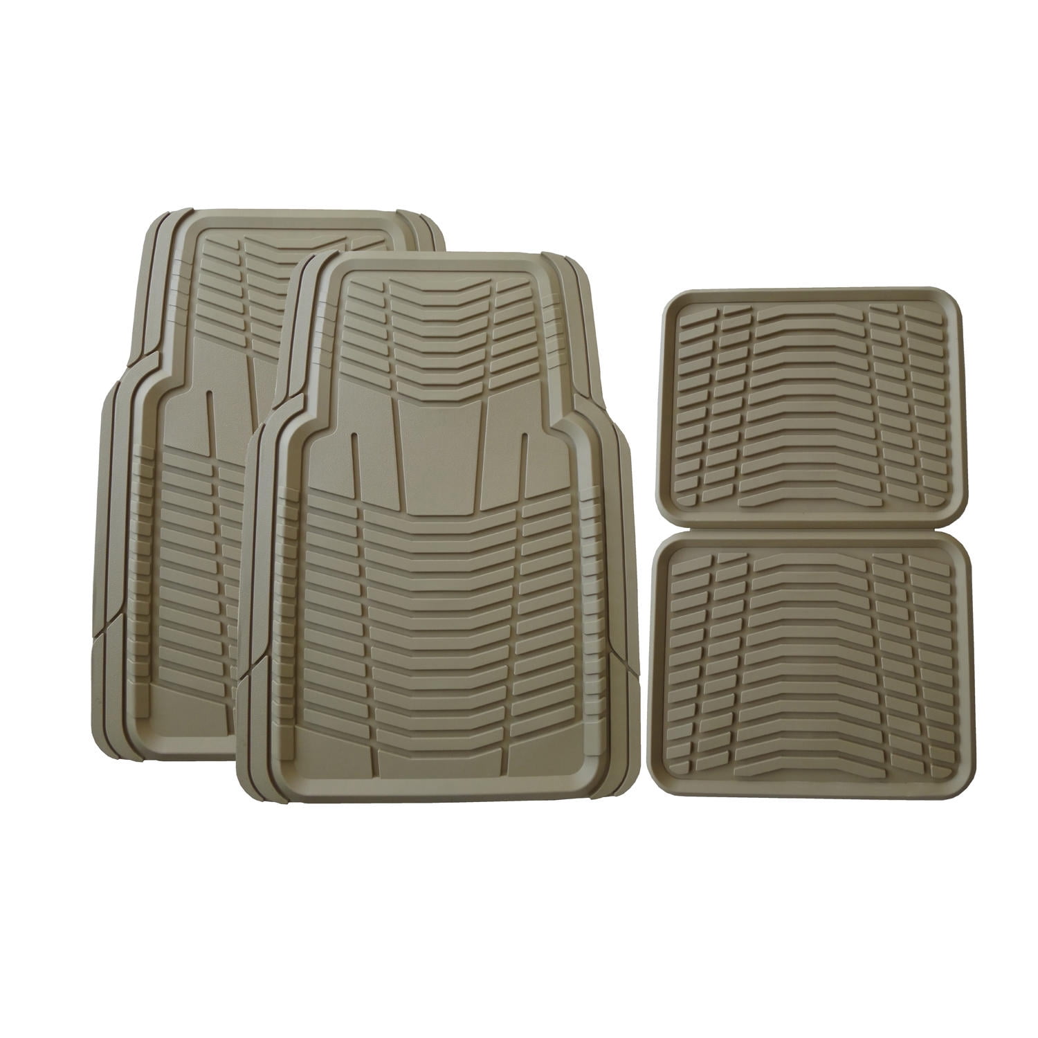 Tan All-Weather Automotive Floor Mats Set of 4