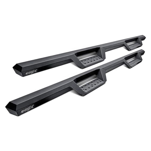 5614155 4 in. HDX Cab Length Black Drop Steps with Plates for 2019 Ford Ranger Super Crew