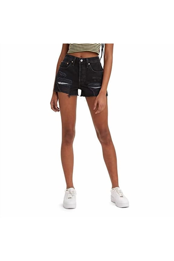 563270268 LEVI'S WOMEN'S 501 ORIGINAL SHORTS HIGH RISE - SIZE: WOMEN 34 - BLACK