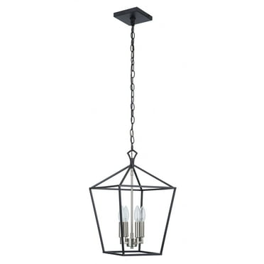 56334-FBBNK-Craftmade Lighting-Flynt II - 4 Light Foyer In Transitional Style-19.5 Inches Tall and 12 Inche Wide-Flat Black/Brushed Polished Nickel