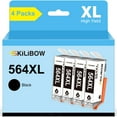 thumbnail image 1 of 564 XL Ink Compatible Ink Cartridge Replacement for HP 564XL 564 XL Compatible with DeskJet 3520 3522 Officejet 4620 Photosmart 5520 6510 7520 7525 Printer (4 Black), 1 of 7