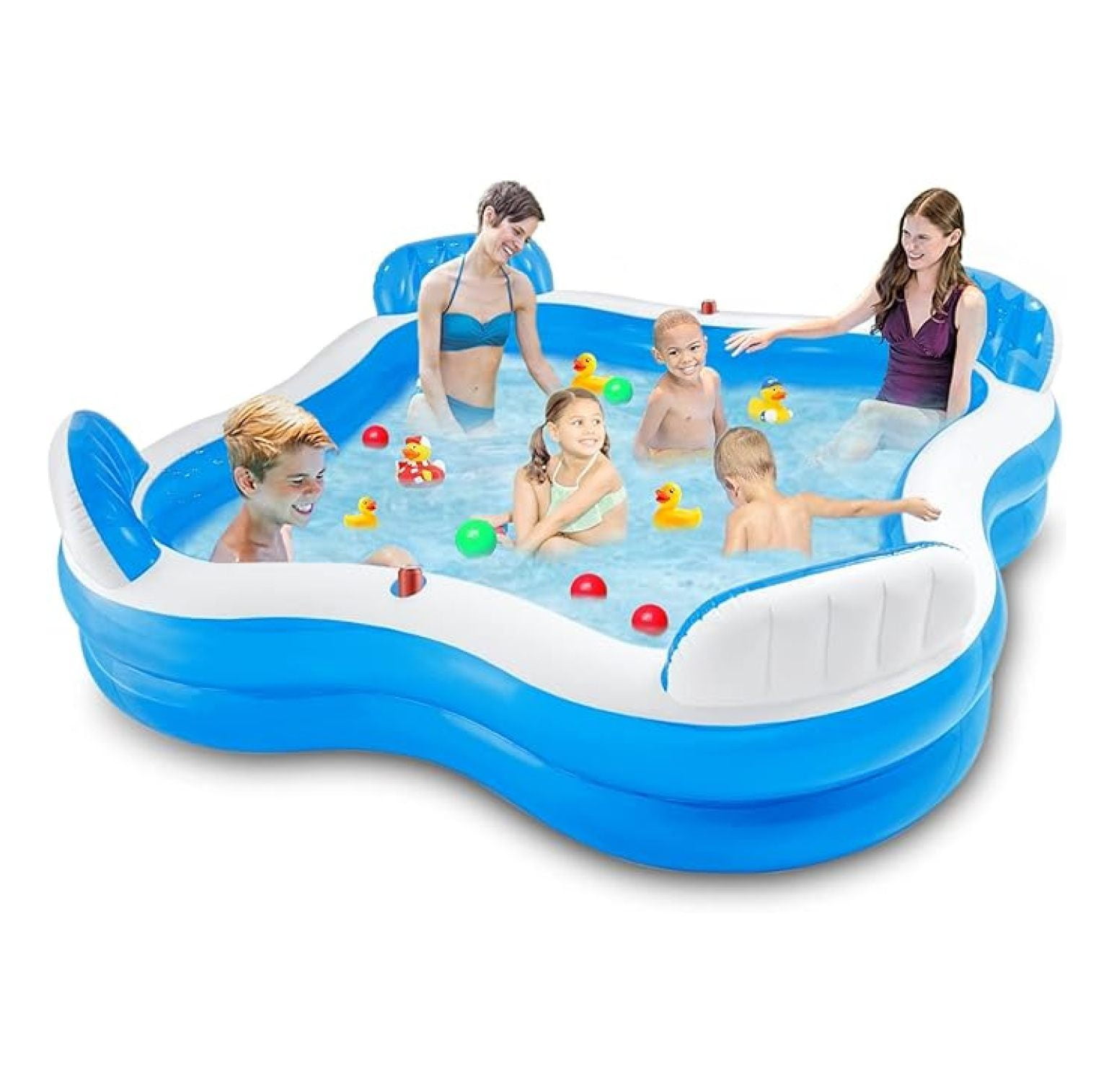 56475EP Swim Center Family Lounge Inflatable Pool 90" X 90" X 26"