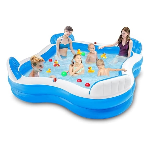 56475EP Swim Center Family Lounge Inflatable Pool 90" X 90" X 26"