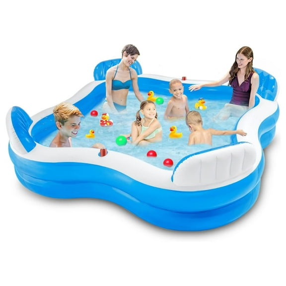 56475EP Swim Center Family Lounge Inflatable Pool 90" X 90" X 26"