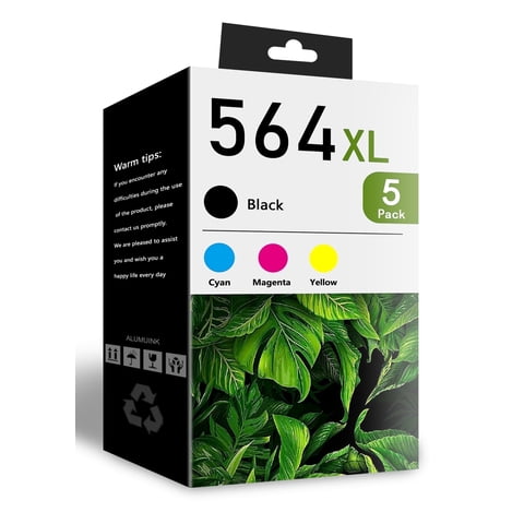 564XL Ink Cartridges Combo Pack 5-Pack (2Black/1Cyan/1Magenta/1Yellow) Compatible for HP564 Ink Cartridges for DeskJet 3520 OfficeJet 4622 Printers