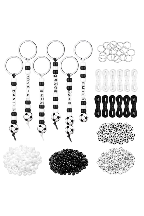 564pcs Beaded Name Tag Keychains Making Kit, Adjustable A-Z Letter Beads Key Rings Backpack Charms, Beads Key Chain Making Crafts Alphabet Bead Jewelry Key Ring Additions