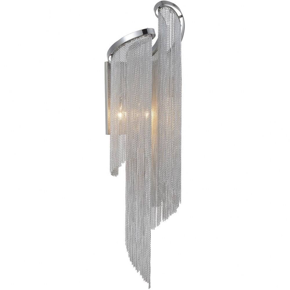 CWI Lighting Daisy 2 Light Metal Indoor Wall Sconce in Chrome - Walmart.com