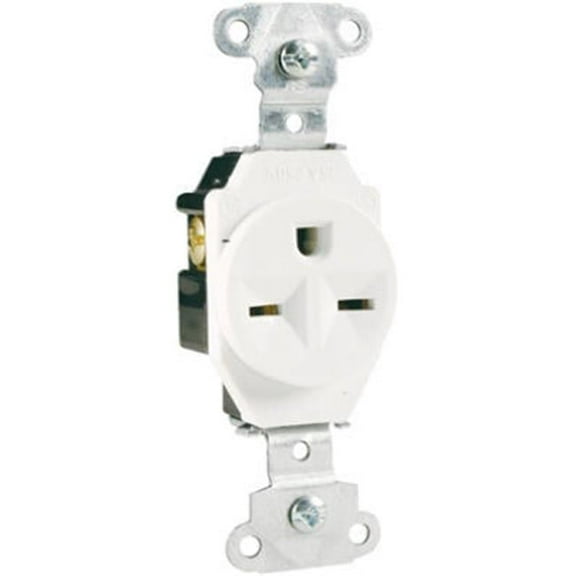 5651WCC8 Heavy Duty Single Outlet, 15A, White