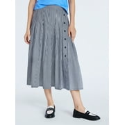 FREE ASSEMBLY Women's and Women's Plus Pleated Cotton Maxi Skirt, Sizes XS-4X