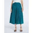 thumbnail image 1 of Free Assembly Women's and Women's Plus Pleated Cotton Maxi Skirt, Sizes XS-4X, 1 of 6
