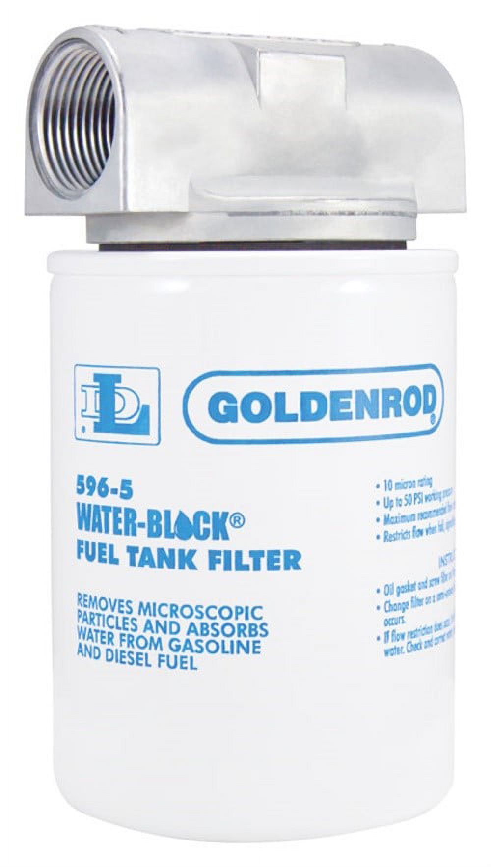 Goldenrod Fuel Filter, 25 gpm, 50 psi, 7-1/2 in L 596