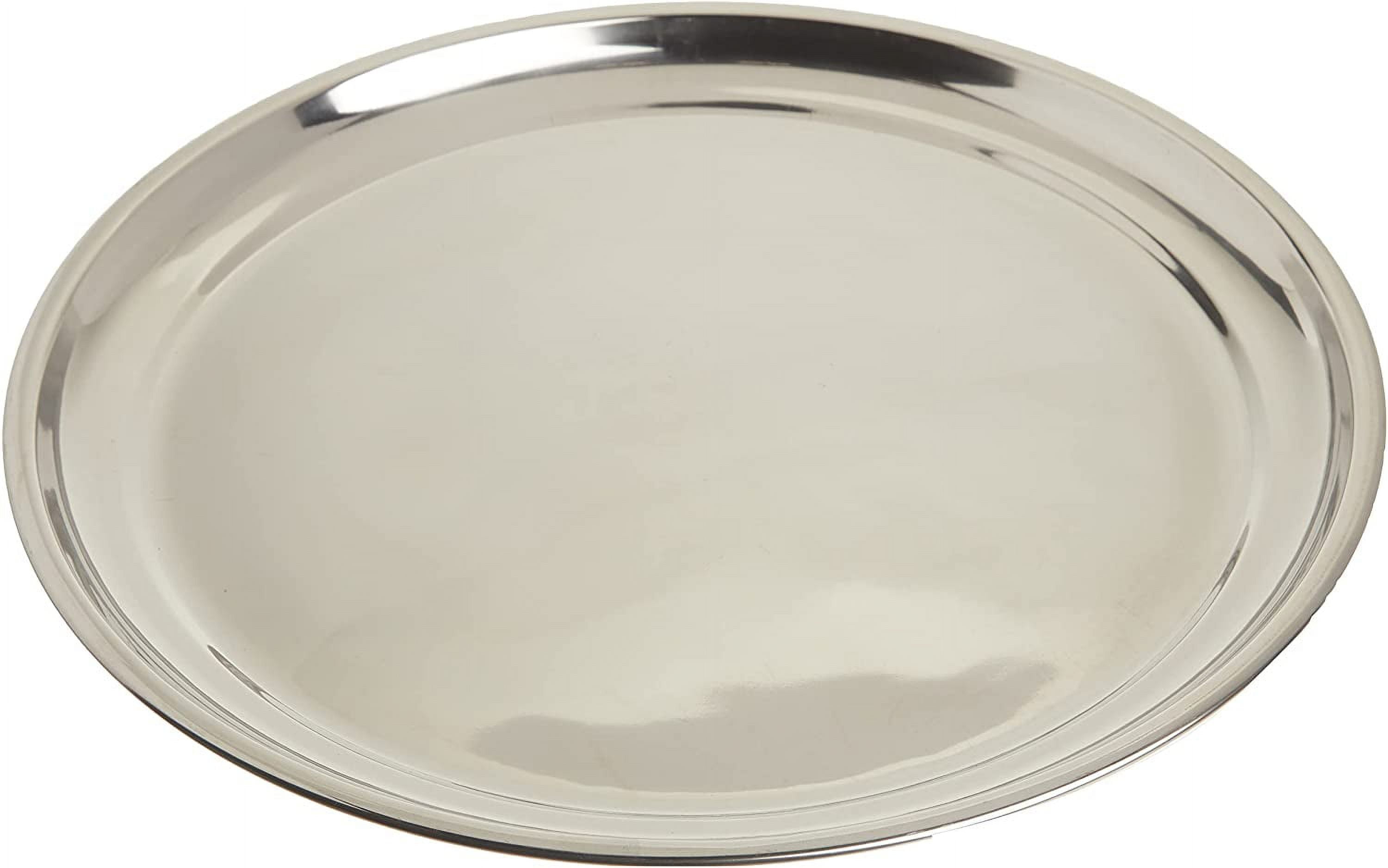 Stainless Steel 15.5" Round Pizza Pan and Serving Tray