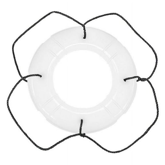 568 30 in. Polyethylene Shell Life Ring with White Rope