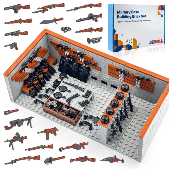 568 Pcs Military Base Building Brick Set – Mini Figures Gear and Army Armory Accessories Block Toy for Boys Ages 6-14