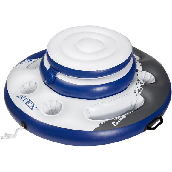 56822EP Mega Chill Inflatable Cooler: Removable Ice Chest  5 Built-in Cup Holders  2 Durable Handles  Easy-To-Use Connectors  River Run Compatability