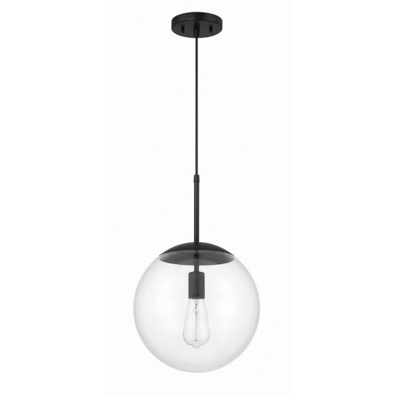 56892-FB Craftmade Lighting Gaze - 1 Light Pendant In Contemporary Style-12.8 Inches Tall and 11.88 Inches Wide-Flat Black Finish-Clear Glass Color
