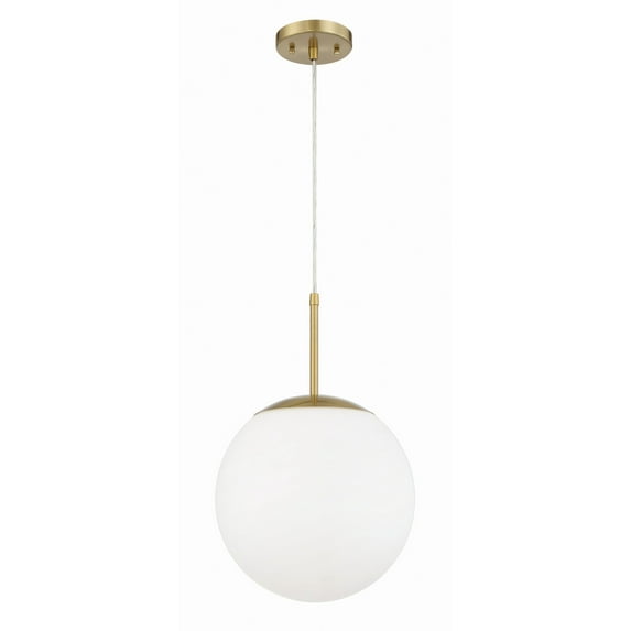 56892-SB-WG-Craftmade Lighting-Gaze - 1 Light Pendant In Contemporary Style-12.8 Inches Tall and 11.88 Inches Wide-Satin Brass Finish-Frost White
