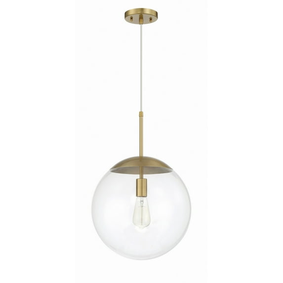 56893-SB Craftmade Lighting Gaze - 1 Light Pendant In Contemporary Style-15.13 Inches Tall and 14 Inches Wide-Satin Brass Finish-Clear Glass Color