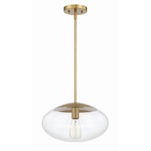 56894-SB Craftmade Lighting Gaze - 1 Light Pendant In Contemporary Style-8 Inches Tall and 14 Inches Wide-Satin Brass Finish-Clear Glass Color