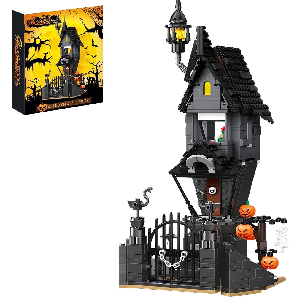 568pcs Nightmare Before Christmas Jack's and Sally Haunted House Building Set,Compatible for Lego,Creative Festival Toy Kit for Movie Fans Friends