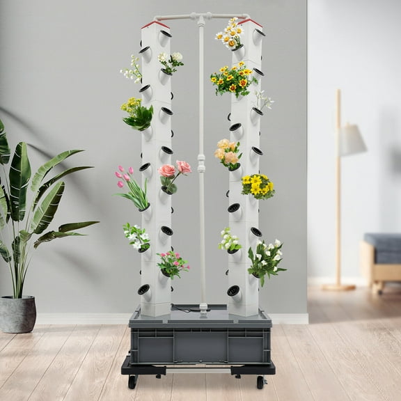 56Holes Plant Hydroponic Vertical Smart Garden Kit Hydroponics Growing Tower