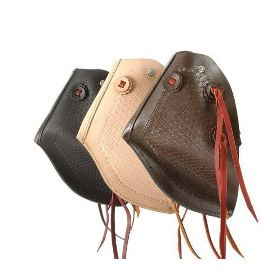 56JT 16" Tough 1 Saddle Leather Royal King Horse Stirrups Pair Tapadero Light Oil