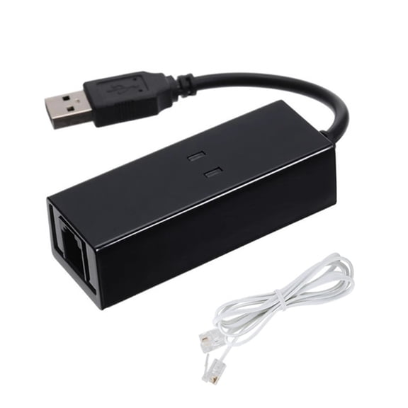 56K USB 2.0 External Fax Modem, Single Or Dual Port USB Modem With Plug And Play Design, Compatible With Windows 7, 8, 10 And XP For Fax And Dial-Up Applications,A