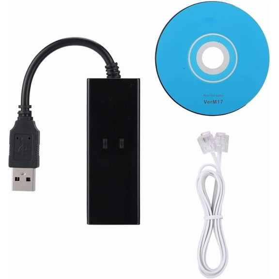 56K USB Modem External RJ45 to USB Adapter, V.92 Dial Up Fax Modem Multifunctional Data Modem for 64Bit WIN10/WIN8.1/WIN8/WIN7