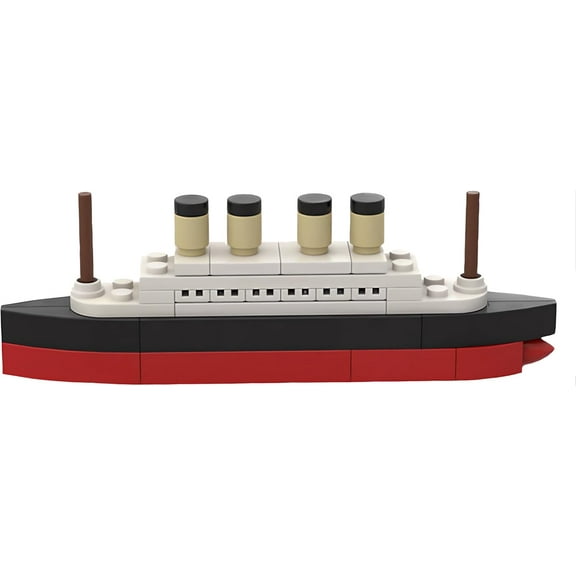 56PCS Toys Set, Sink and Break in Half Toy Building Blocks, Model Ship Kit, Boat Bricks Kit, Birthday Gifts for Toddler, Kids