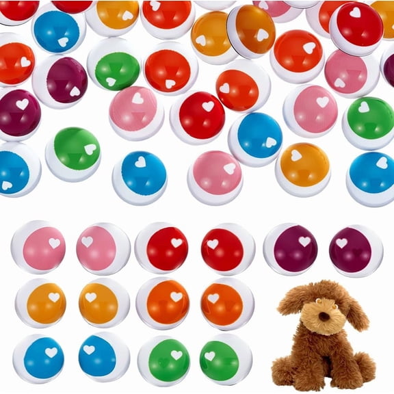 56Pcs Colorful Glass Craft Eyes 14 Styles 12mm Flatback Crochet Eyes Kawaii Eyes