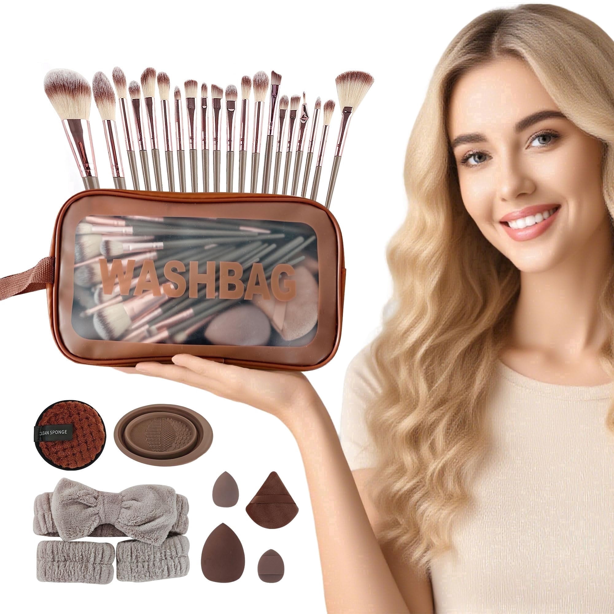 56Pcs Professional Makeup Brush Set with Case – Multi-Functional Foundation & Eye Brush Kit,Ergonomic Handles,Soft Synthetic Bristles,Complete Cosmetic Tools for Face & Eyes