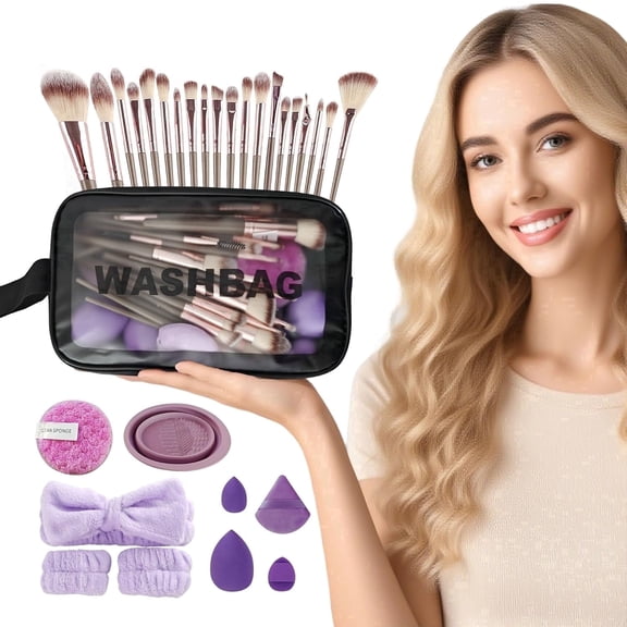 56Pcs Professional Makeup Brush Set with Case – Multi-Functional Foundation & Eye Brush Kit, Soft Synthetic Bristles, Ergonomic Handles, Complete Cosmetic Tools for Face & Eyes