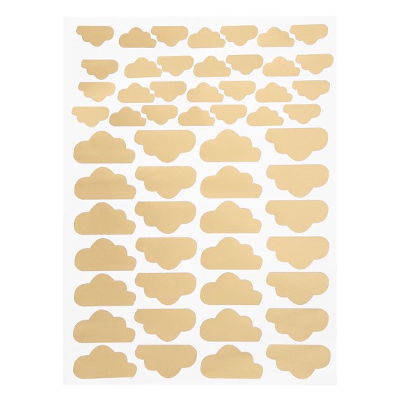56Pcs/Set Cute Clouds Pattern Wall Stickers Decals Kids Children Room DIY Decor (Golden)