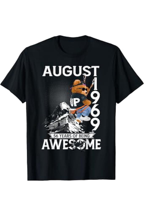 56Th Birthday Bear Legends August 1969 56 Years Old For Men T-Shirt
