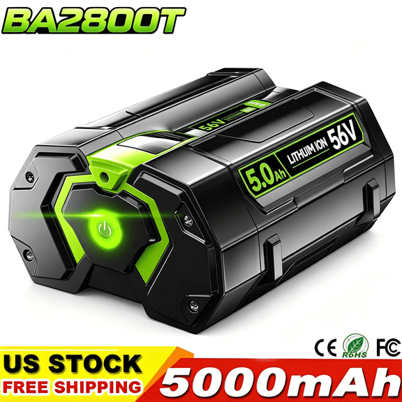56V 5.0Ah Replacement for EGO 56V Lithium Battery Pin BA2800T BA2800 BA1400 BA4200, Compatible with Ego Cordless Power Tools