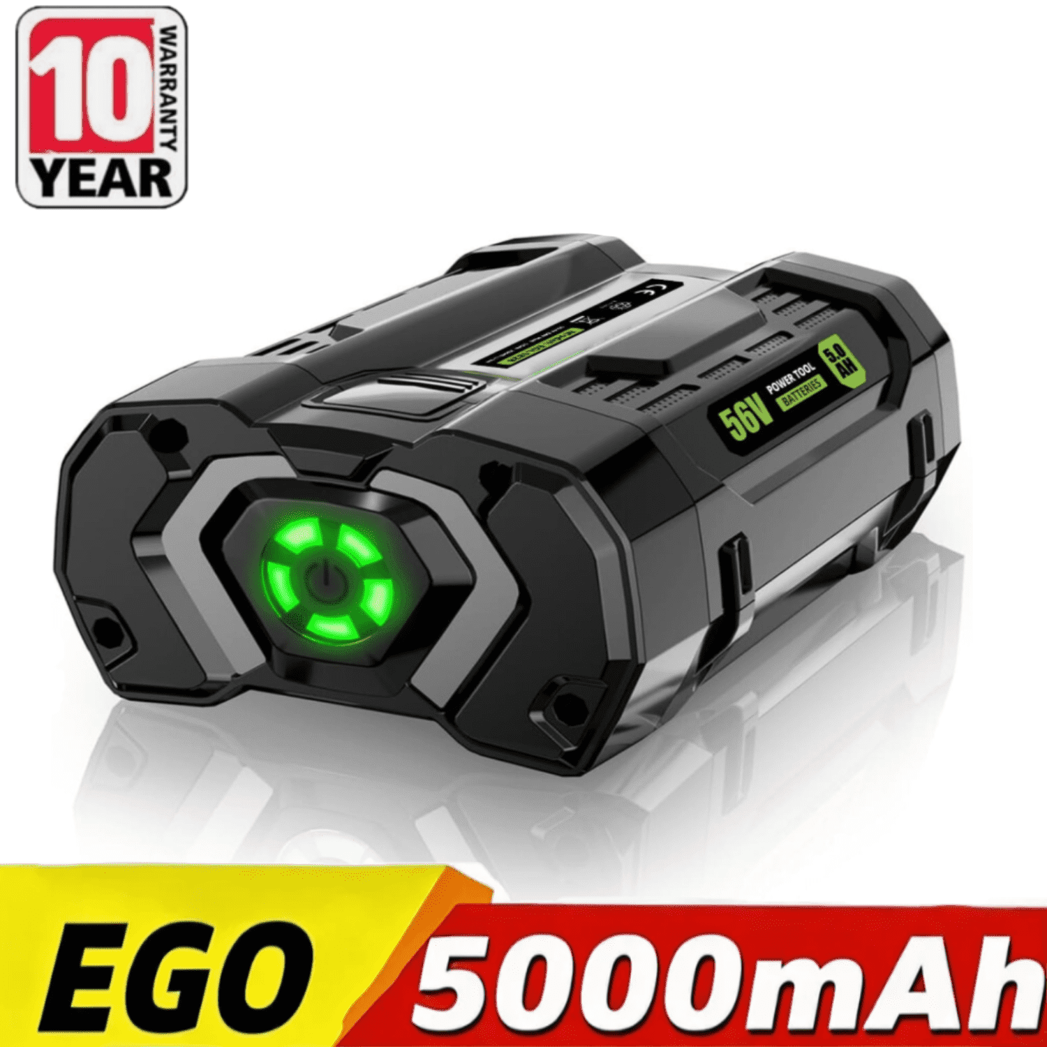 56V 5.0Ah Lithium-Ion battery Replacement for EGO 56 Volt Battery BA2800 BA2800T BA2242T BA2240 BA1400T BA4200 BA4200T BA5600T, for EGO 56V Power+ Tools ST1623T ST1511T LB7654 LB6151 CS1804 CS1604