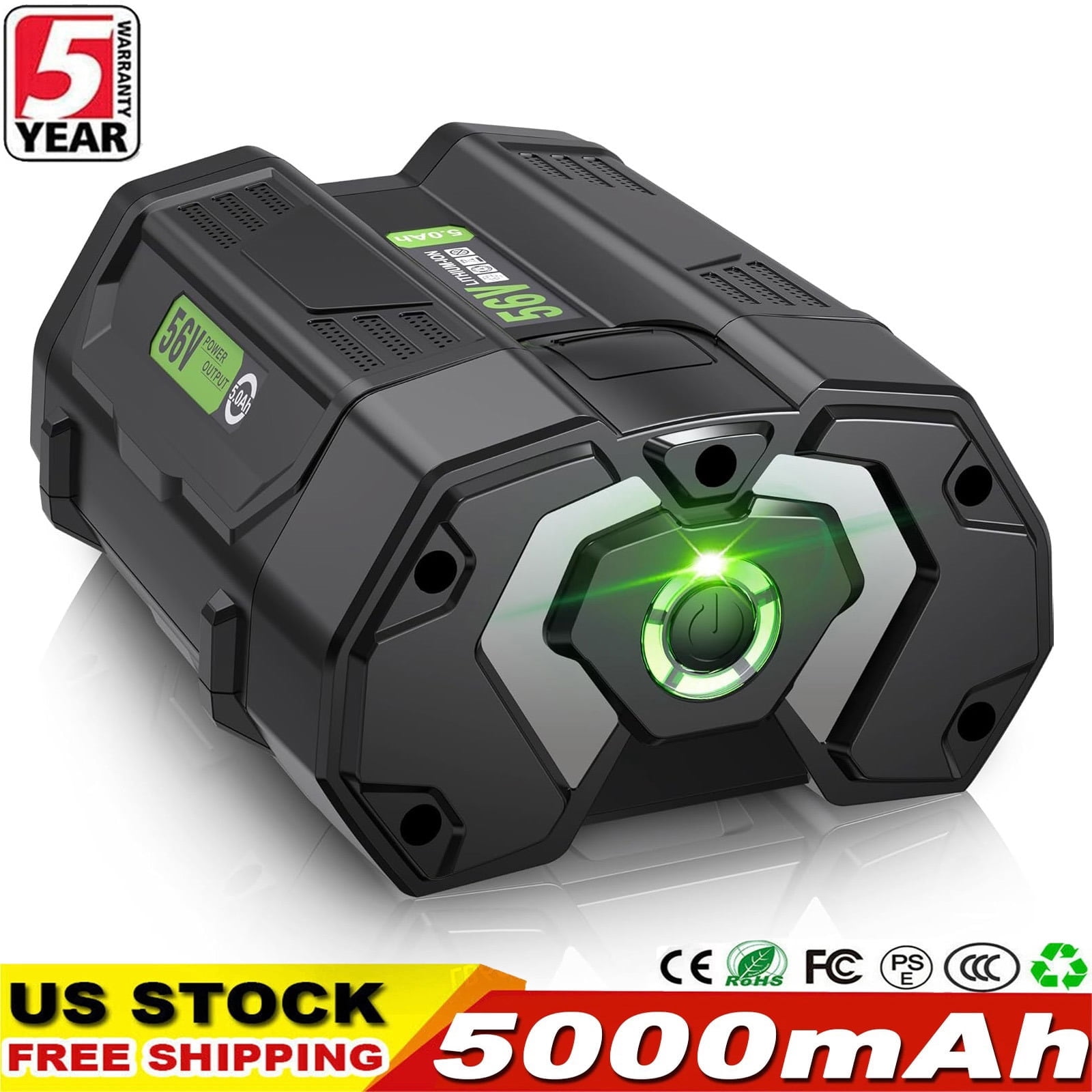 56V 5.0Ah Replacement for EGO Battery BA2800T BA2800 BA4200 BA1400 Compatible with Ego 56V Battery Power+ Cordless Tools