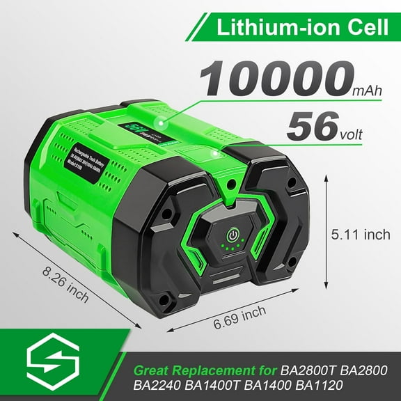 56V Batteries Replacement for EGO Battery Compatible with EGO 56V Battery BA4200 BA4200T BA2800T BA2800 BA1400T for EGO Power Tools (10.0, Amps)