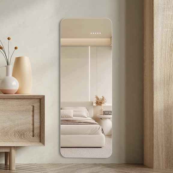 56X15inch Round Angle Wall Mounted Dressing Mirror Silver Explosion Proof 5mm Glass